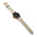 Reloj de Pulsera Wanderlust, Esfera Negra con correa rosa y gris - Dorado