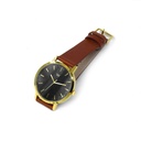 Reloj de Pulsera Wanderlust, Esfera Negra con correa negra y café- Dorado