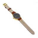 Reloj de Pulsera Wanderlust, Esfera Negra con correa negra y café- Dorado