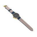 Reloj de Pulsera Wanderlust, Esfera Blanca con correa azul y negra - Dorado