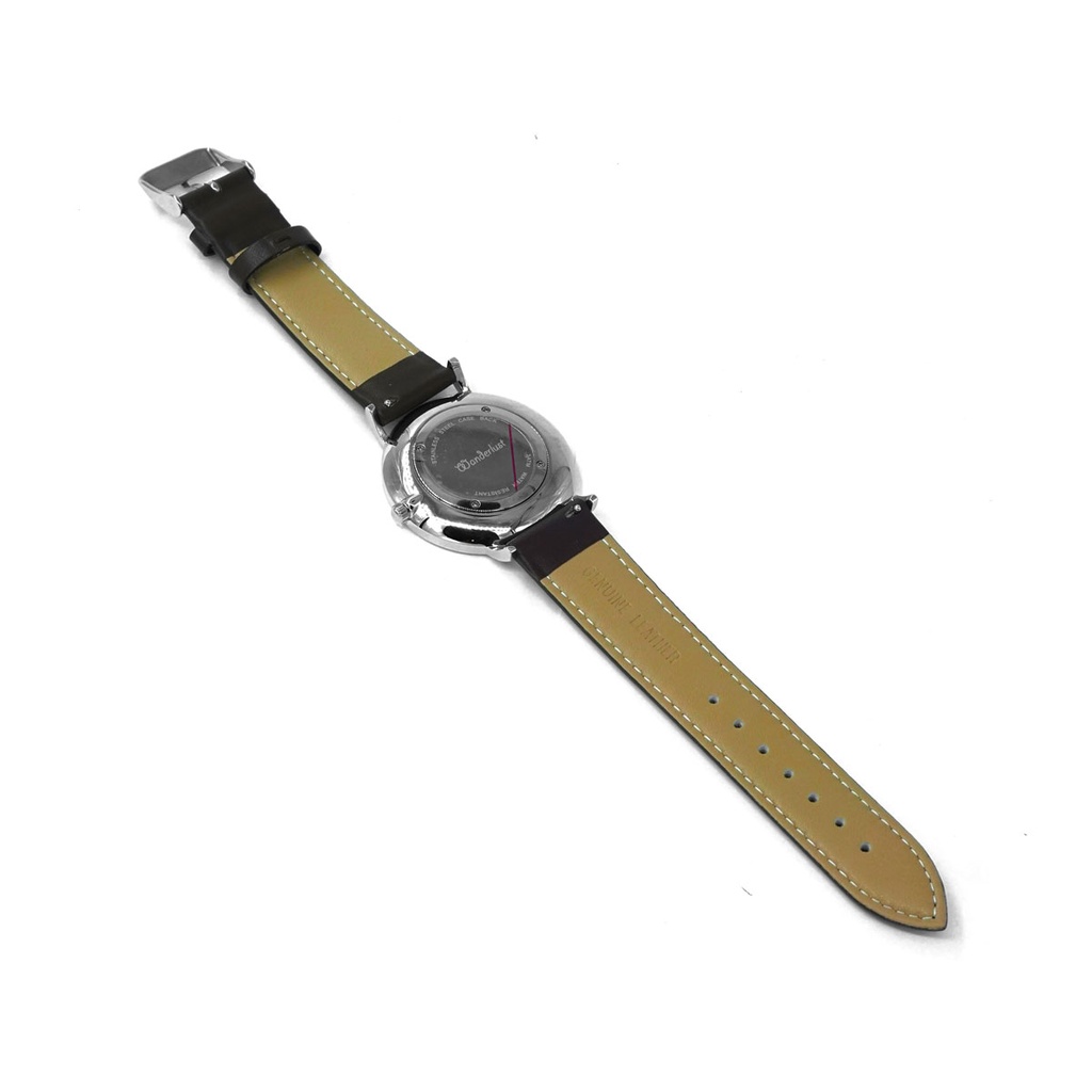 Reloj de Pulsera Wanderlust, Esfera Blanca con correa negra de cuero y negra de nylon - Plateado