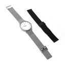Reloj de Pulsera Wanderlust, Esfera Blanca con correa de malla metálica plateada - Plateado
