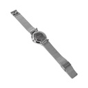 Reloj de Pulsera Wanderlust, Esfera Blanca con correa de malla metálica plateada - Plateado