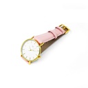 Reloj de Pulsera Wanderlust, Esfera Blanca con correa rosa y blanca - Dorado