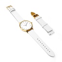 Reloj de Pulsera Wanderlust, Esfera Blanca con correa blanca y repuesto - Dorado