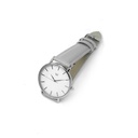 Reloj de Pulsera Wanderlust, Esfera Blanca con correa gris y rosa - Plateado