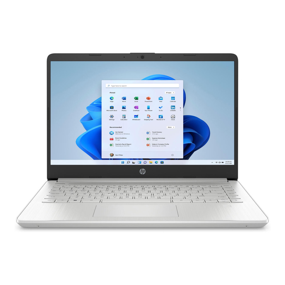 HP 14, i3-1115G4 4.1GHz, 4GB, 128GB SSD, UHD Graphics, Webcam, BT, 14"(1366X768)Touch, W11s, Silver