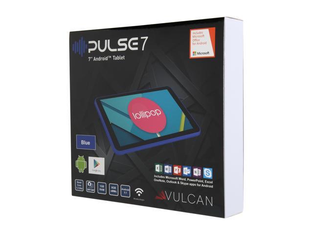 Vulcan Pulse 7 VT0701A08D Tablet - 7" - 1 GB DDR3 SDRAM - ARM Cortex A7 Quad-core (4 Core) 1.30 GHz - 8 GB - Android 5.1 Lollipop - 1024 x 600 - Blue
