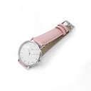 Reloj de Pulsera Wanderlust, Esfera Blanca con correa rosa, azul y roja - Plata
